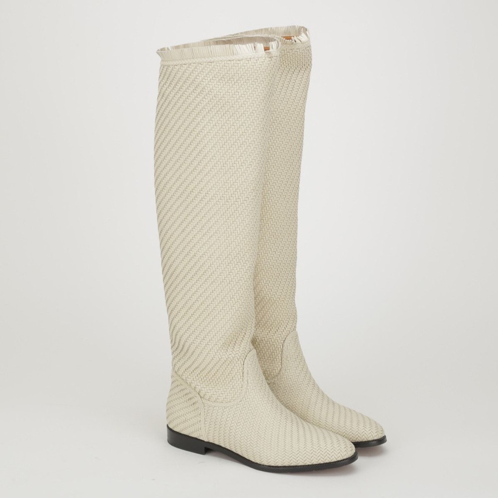 Dior Elegant Cream Heeled Boots